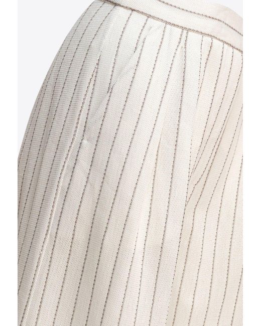Max Mara Natural Clarion Pinstriped Straight-Leg Pants