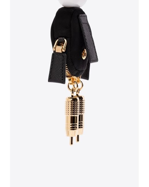 Prada Black Soft Robot Key-Ring And Bag Charm