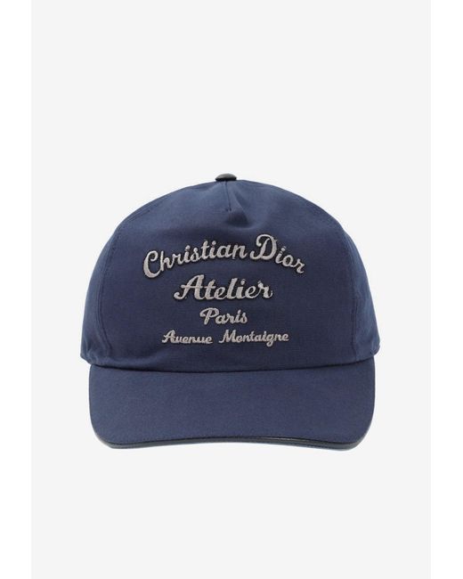 Dior Blue Logo-embroidered Hat for men