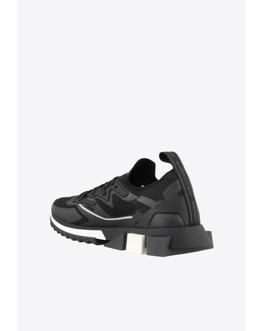 Dolce & Gabbana Black Sorrento Nylon And Mesh Low-Top Sneakers for men
