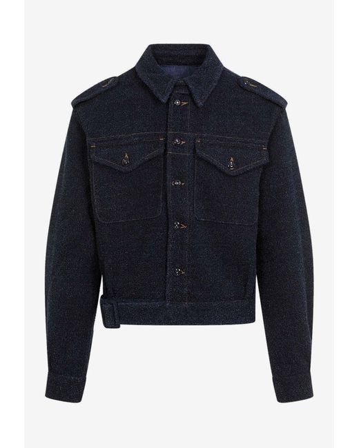 Givenchy Long Sleeved Denim Jacket in Blue for Men Lyst Canada