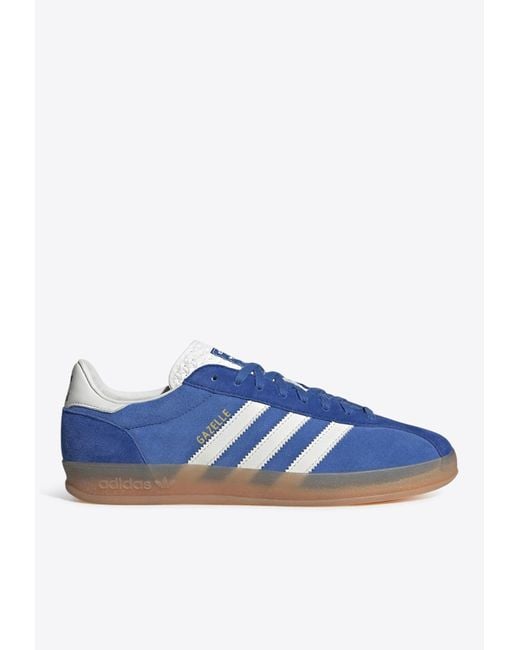 Adidas Originals Blue Gazelle Indoor Suede Low-Top Sneakers for men