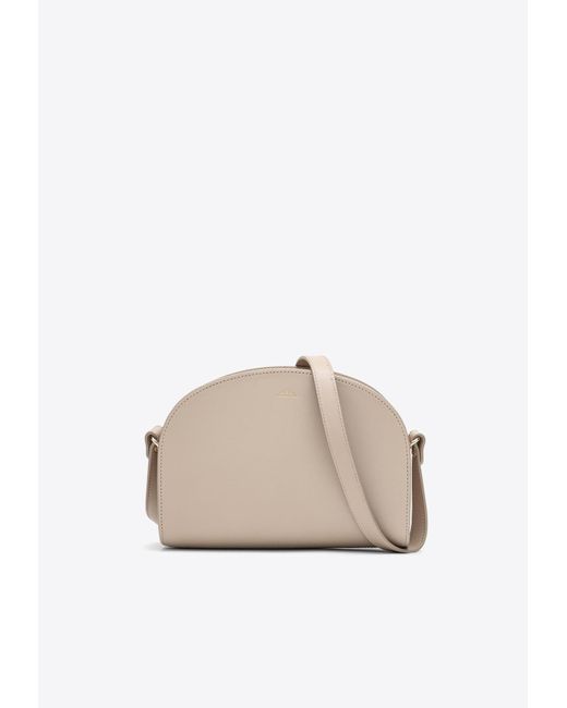 A.P.C. Natural Demi Lune Leather Crossbody Bag