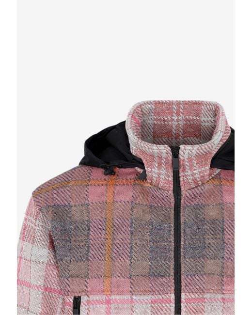 Dior Pink Checked Zip-Up Jacket for men
