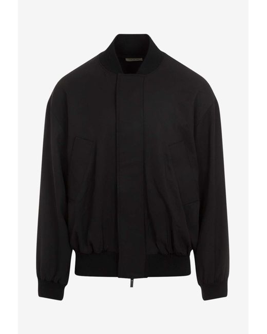 Fear Of God Black Wool And Silk Bomber Jacket for men