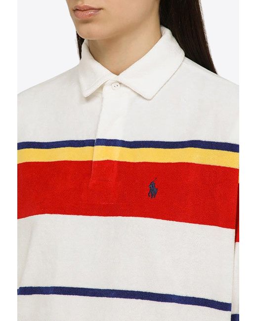Polo Ralph Lauren Red Striped Long-Sleeved Polo T-Shirt