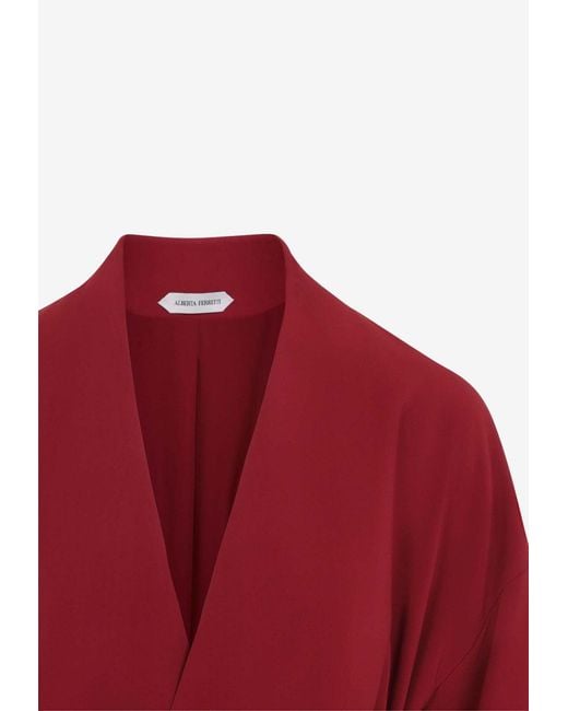 Alberta Ferretti Red Cady Wrap Jacket