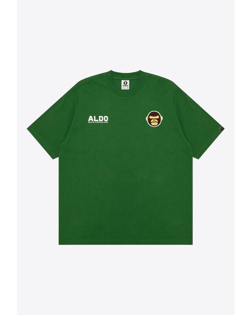 Aape Green R Aldo Crewneck T-Shirt for men