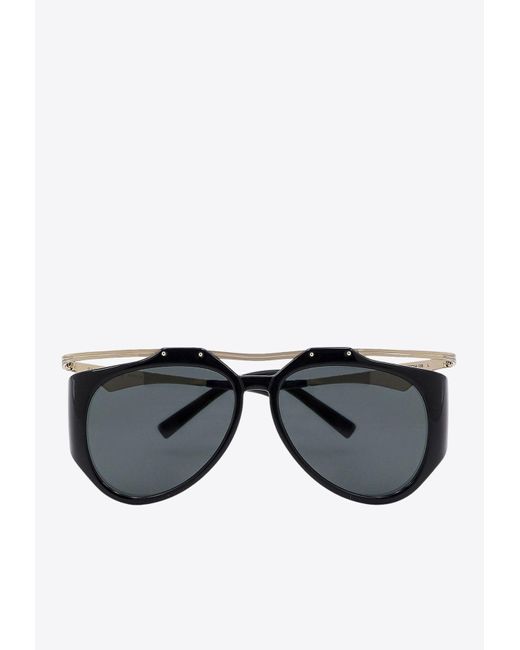 Saint Laurent Black M137 Amelia Aviator Sunglasses