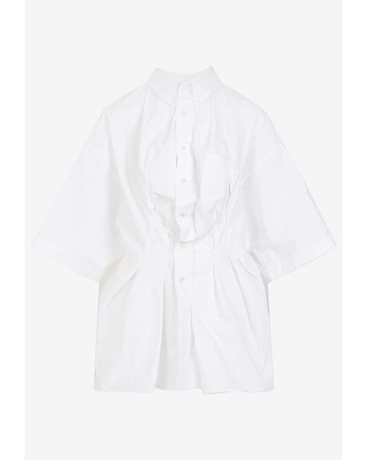 Maison Margiela White Button-Down Short-Sleeved Shirt