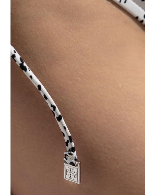 Tory Burch Blue T Monogram String Bikini Bottom