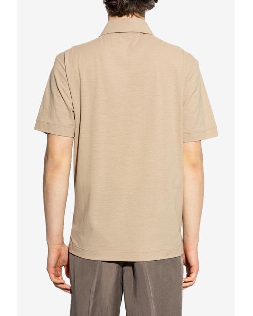 Ferragamo Natural Signature Logo Polo T-Shirt for men