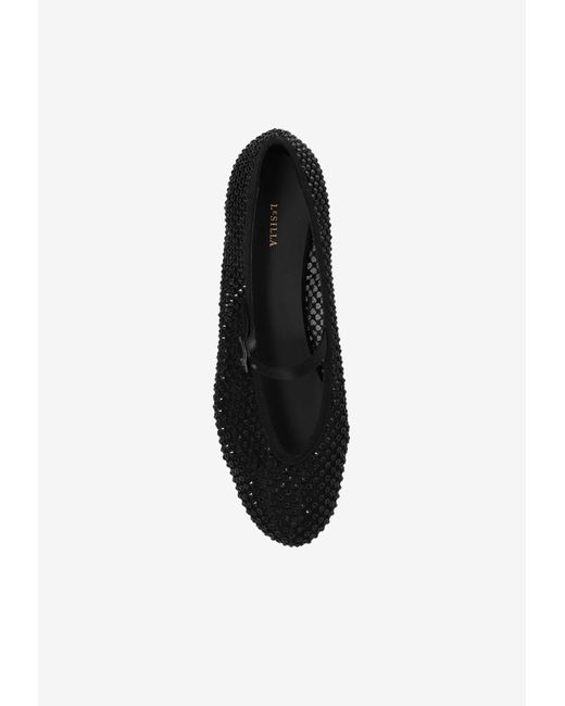 Le Silla White Gilda Crystal-Embellished Ballet Flats