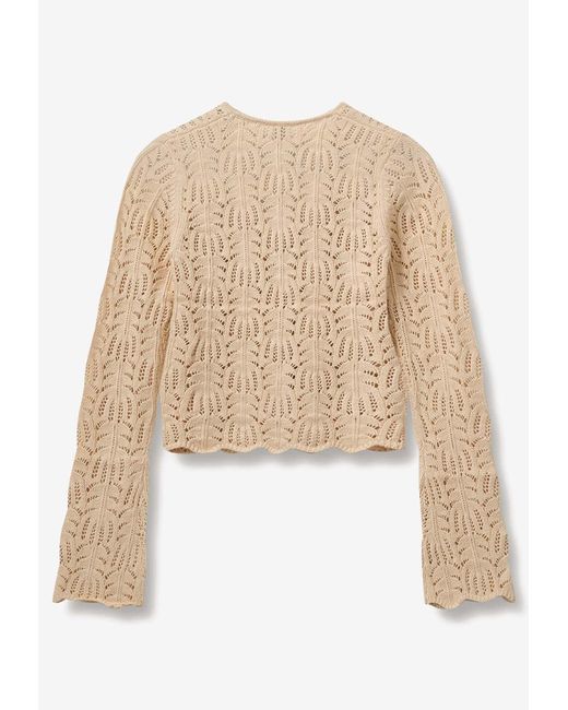 THE GARMENT Natural Egypt Crochet Cropped Cardigan