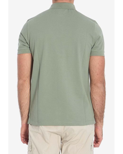 Stone Island Green Compass Logo Patch Polo T-Shirt for men