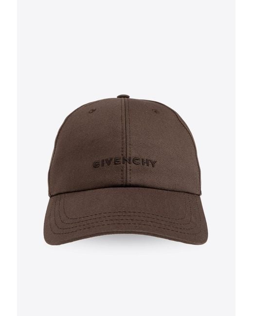 Givenchy Brown Embroidered Logo Baseball Cap for men