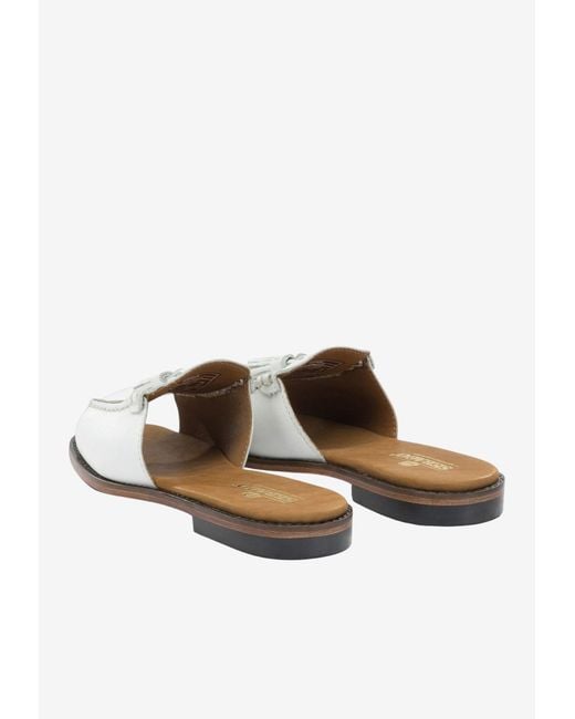 Sebago White Will Leather Slides