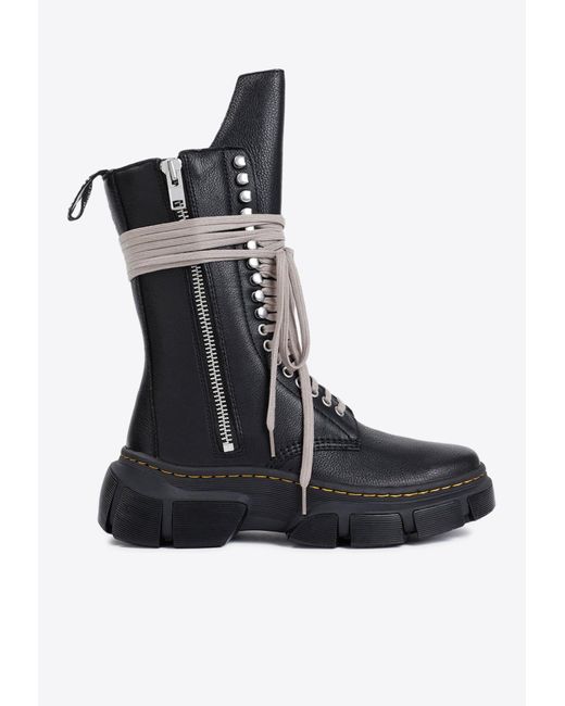 Rick Owens Black X Dr Martens 1918 Calf Length Dmxl Boots for men