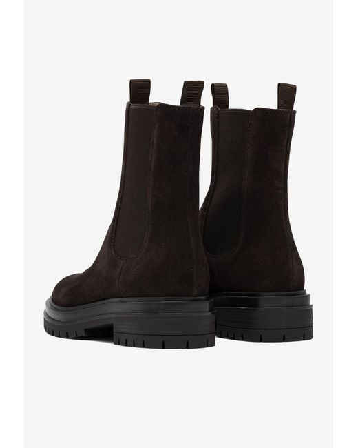 Gianvito Rossi Black Chester Suede Ankle Boots