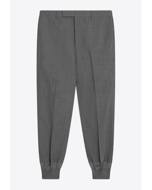 Prada Gray Wool Jogger Trousers for men