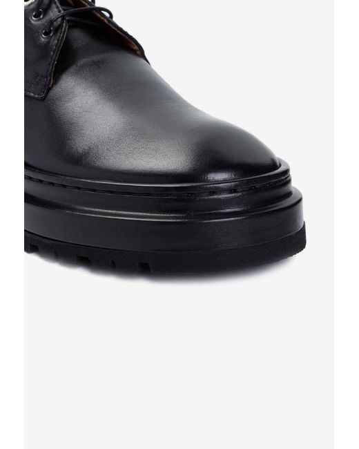 Jacquemus Black Pavane Leather Derby Lace-Up Shoes for men