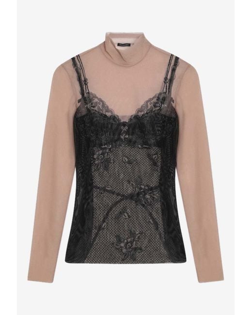 Balenciaga Black Trompe L'Oeil Lingerie Top