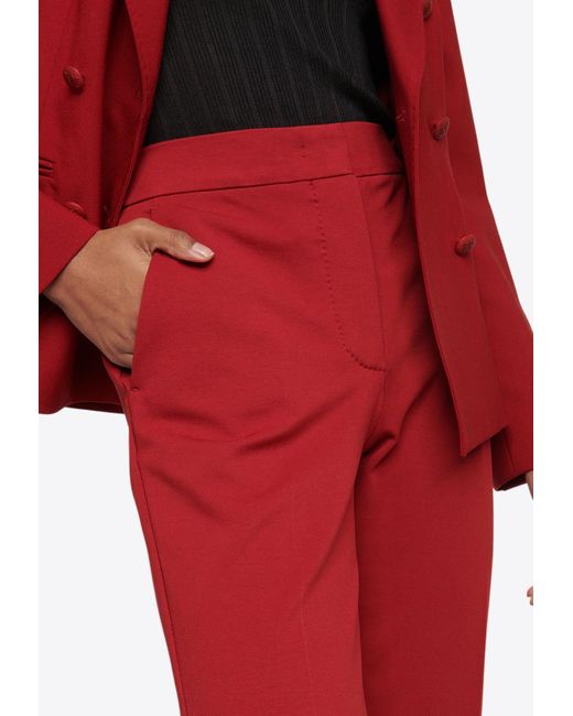 Max Mara Red Pegno Viscose Pants