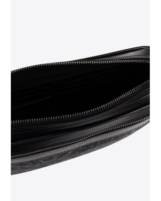 Versace Black Barocco Jacquard Pouch Bag for men