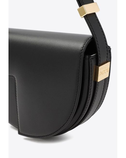 Patou Black Le Petit Nappa Leather Shoulder Bag