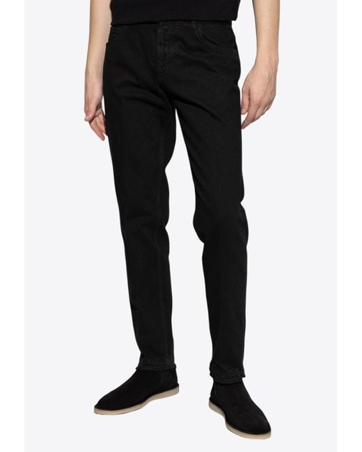 Dolce & Gabbana Men's Black Classic Straight-Leg Jeans