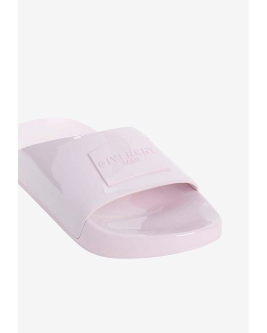 Givenchy Pink Label Rubber Slides