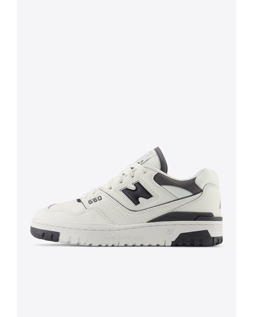 New Balance White 550 Low-Top Sneakers
