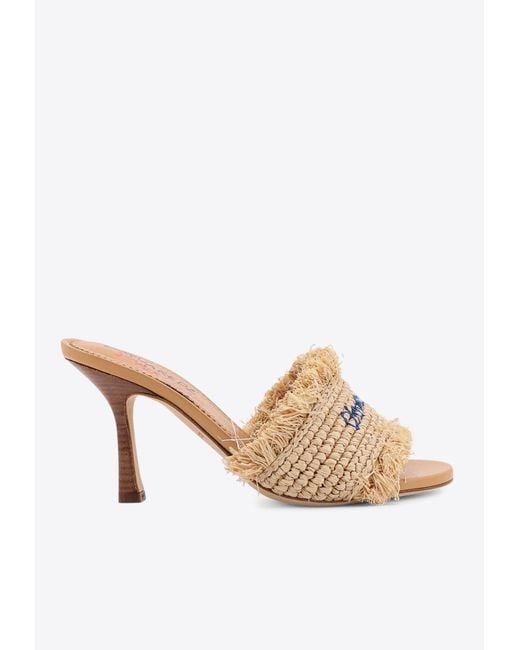 DSquared² Natural 80 Frayed Raffia Sandals