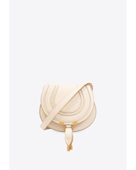 Chloé Natural Small Marcie Saddle Shoulder Bag
