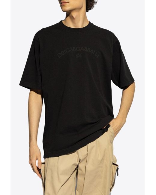 Dolce & Gabbana Black Logo Print Crewneck T-Shirt for men