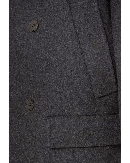 Fendi Gray Double-Breasted Wool Coat for men