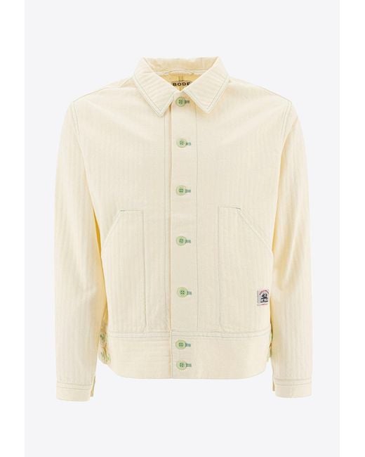 Bode Natural Greenskeeper Knolly Brook Denim Jacket for men