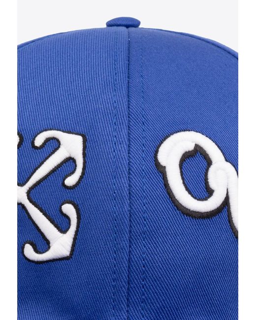 Off-White c/o Virgil Abloh Blue Logo Embroidered Baseball Cap for men
