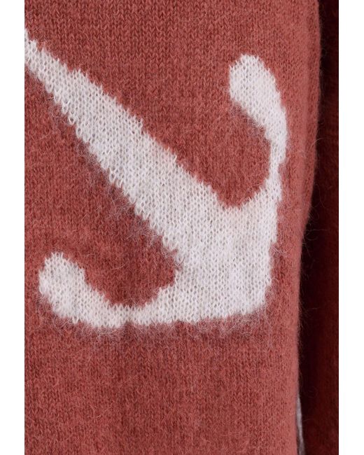 Off-White c/o Virgil Abloh Red Mohair Blend Sweater With Arrow Motif for men