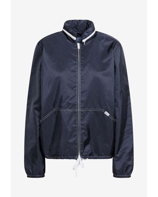 Prada Blue Zip-Up Bomber Jacket
