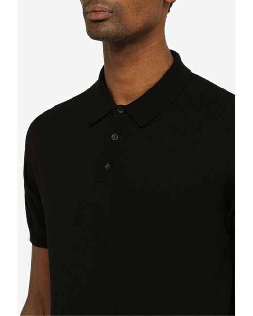 Roberto Collina Black Short-Sleeved Polo T-Shirt for men