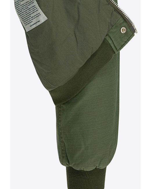 Nonnative Green Trooper Puff Bomber Jacket for men