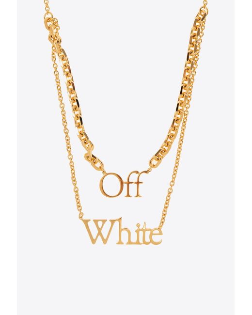 Off-White c/o Virgil Abloh Metallic Logo Pendant Necklace