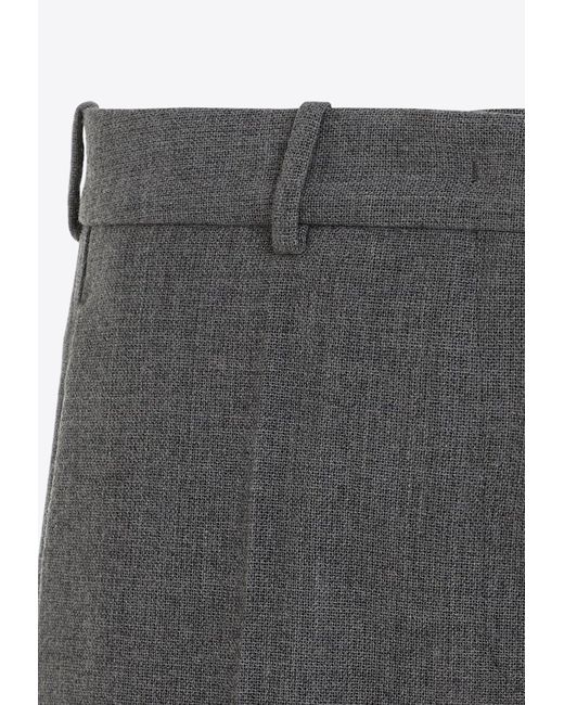 Jil Sander Gray Tailored Wool Knee-Length Shorts