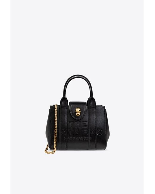 Marc Jacobs Black Turnlock Leather Top Handle Bag