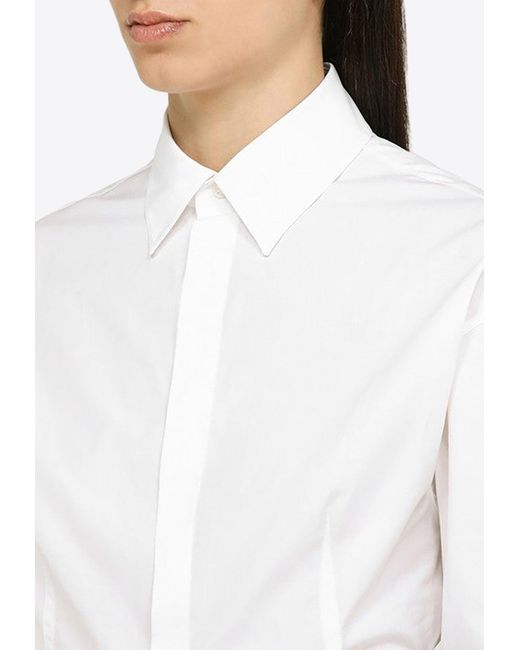 Alaïa White Long-Sleeved Bodysuit Shirt
