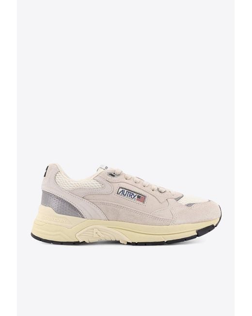 Autry White Hyperway Suede Sneakers for men