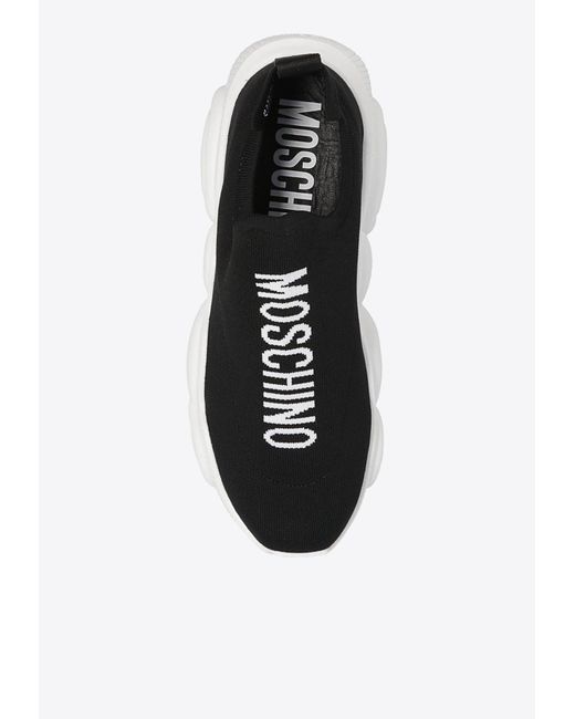 Moschino Black Logo Slip-On Sneakers for men