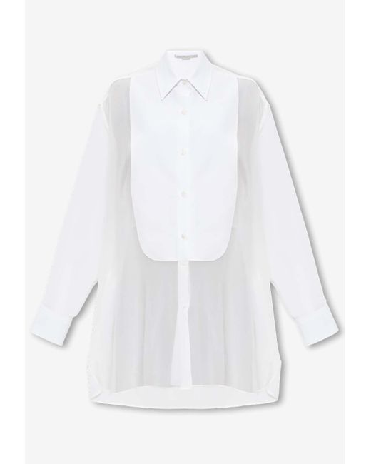 Stella McCartney White S-Wave Long-Sleeved Chiffon Shirt