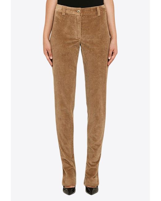 Dolce & Gabbana Stretch Corduroy Bell Bottom Pants in Natural Lyst